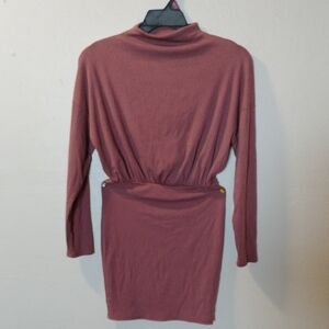 Fashion Nova Purple Ruched Dolman Sleeve Mini Dress